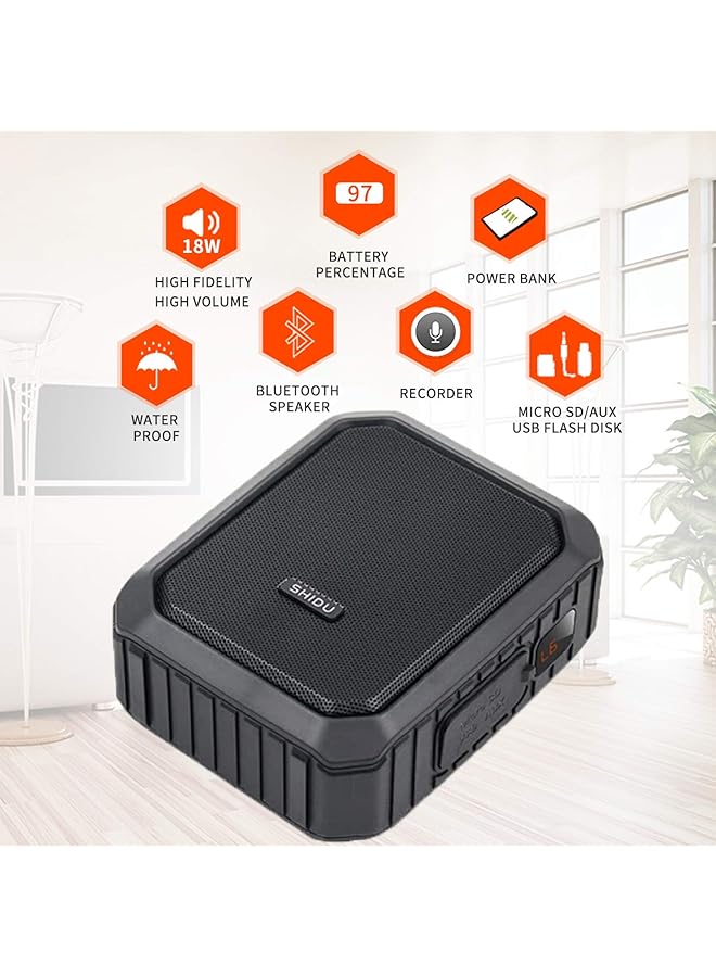 erorex Portable Voice Amplifier Personal Voice Amplifier 18W With Wired Microphone Headset Waterproof Bluetooth Speaker Rechargeable Pa System For Outdoors Teachers Shower Beach Tour Guide  - Image 2