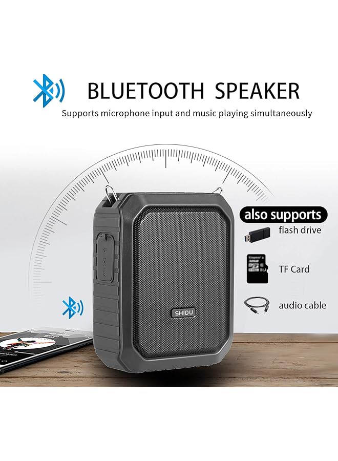 erorex Portable Voice Amplifier Personal Voice Amplifier 18W With Wired Microphone Headset Waterproof Bluetooth Speaker Rechargeable Pa System For Outdoors Teachers Shower Beach Tour Guide  - Image 3