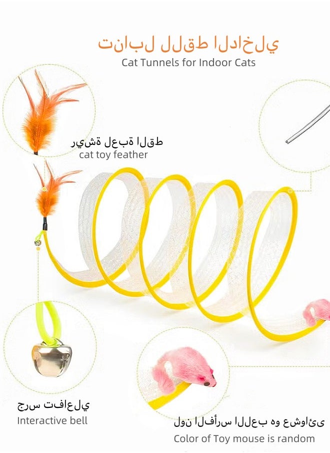 Generic 1 Set Folded Cat Tube Tunnel, Cat Toys for Indoor Cat, S-Type Cat Tunnel Toys Interactive Cat Springs Toys, Whisker Twister for Indoor Cats  - Image 3
