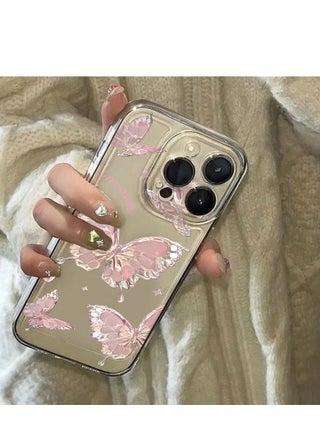 Metallic Butterfly Design Case for iPhone 16 Pro Max