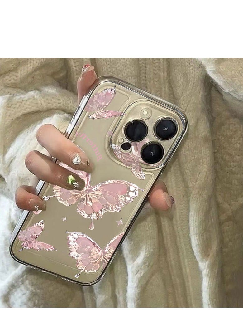 جراب بتصميم فراشة معدنية لهاتف iPhone 16 Pro Max - أنيق، مقاوم للصدمات، وذو تصميم نحيف - Image 1