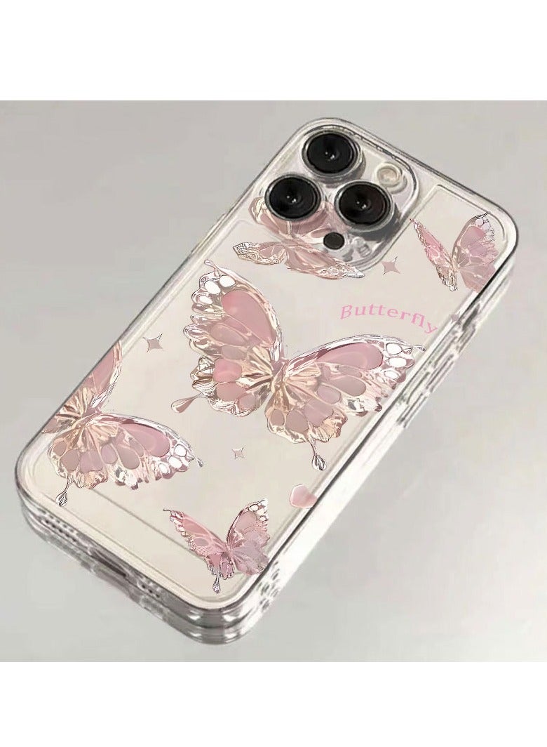 جراب بتصميم فراشة معدنية لهاتف iPhone 16 Pro Max - أنيق، مقاوم للصدمات، وذو تصميم نحيف - Image 2