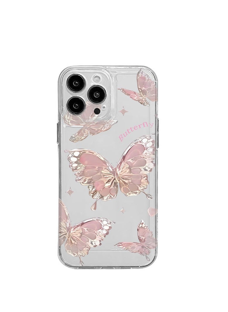 جراب بتصميم فراشة معدنية لهاتف iPhone 16 Pro Max - أنيق، مقاوم للصدمات، وذو تصميم نحيف - Image 3