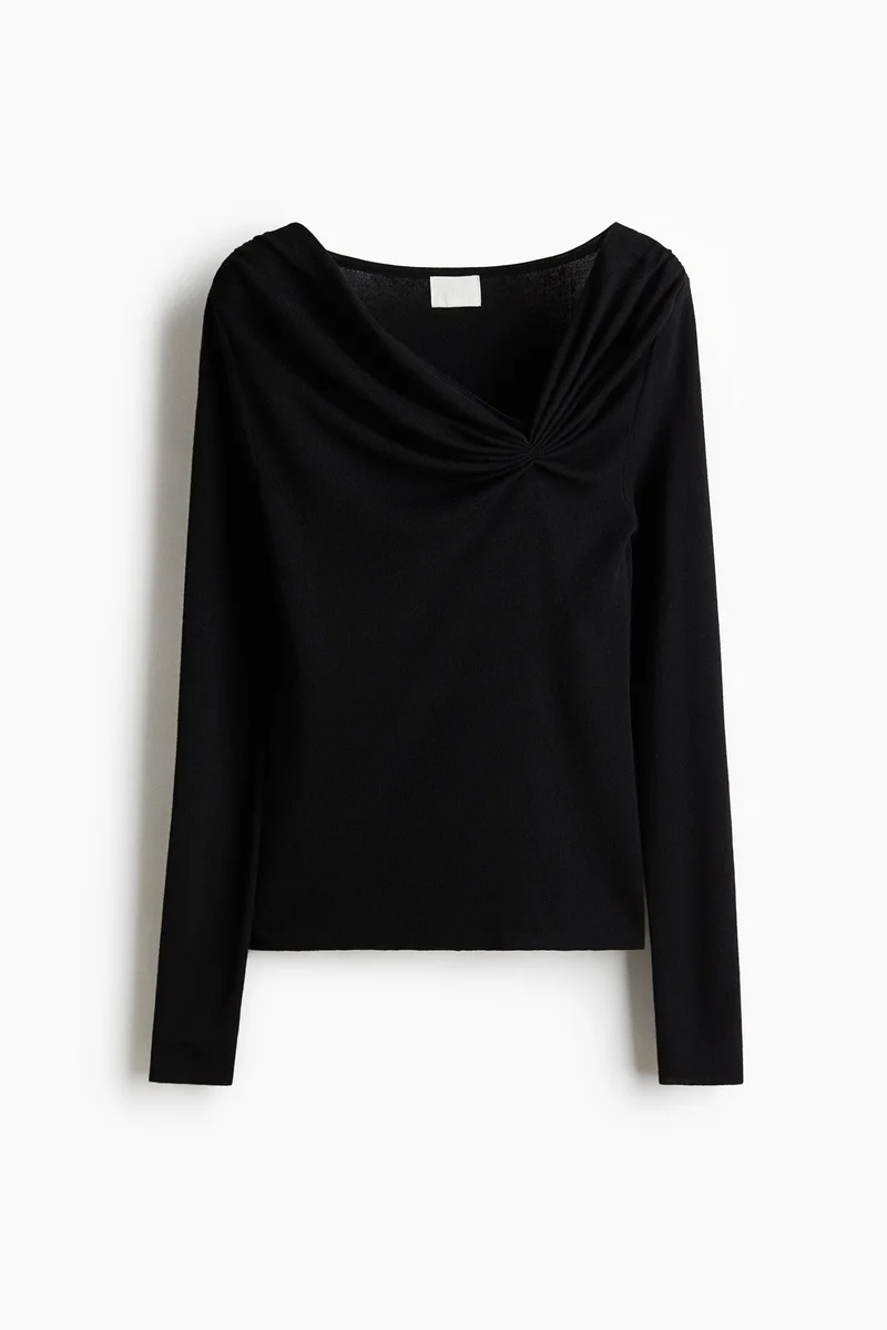 H&M Draped viscose-blend top