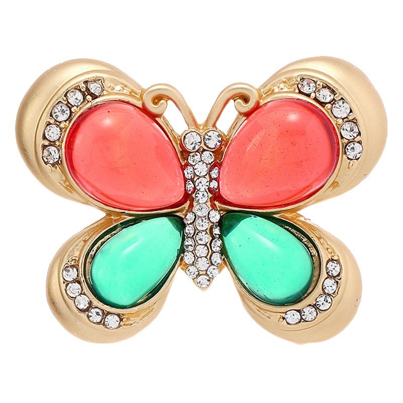 Vintage rhinestone dumb gold color treasure butterfly female students small cute shirt pin accessories bag buckle corsage - Image 2