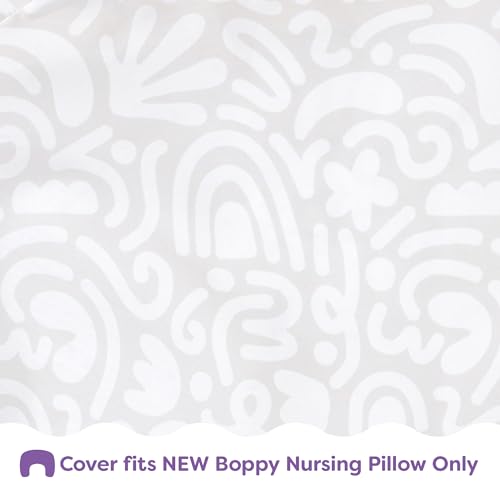 Boppy Nursing Pillow Cover - Soft, Hypoallergenic Washable Microfiber Bottle & Breastfeeding Pillow Covers (Redesigned Feeding Pillow Sold Separately) - Cream Retro Squiggles - Image 4