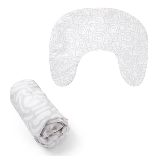 Boppy Nursing Pillow Cover - Soft, Hypoallergenic Washable Microfiber Bottle & Breastfeeding Pillow Covers (Redesigned Feeding Pillow Sold Separately) - Cream Retro Squiggles - Image 1