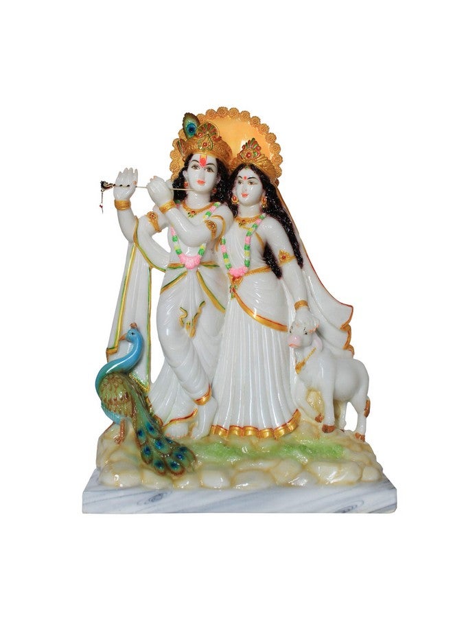 FABZONE Marble Dust Radha Krishna Idol | Radhey Shyam, Multicolor(White), 15 Inches, 1 Piece - Image 1