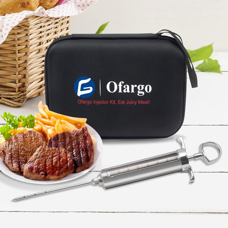 Ofargo Meat Injector Kit for Smoker with 3 Marinade Flavor BBQ Injector Syringe Needles, Injector Marinades for Meats, Turkey, Brisket; 2-oz; Paper and E-Book (PDF) User Manual Included - Image 4