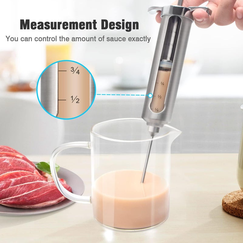 Ofargo Meat Injector Kit for Smoker with 3 Marinade Flavor BBQ Injector Syringe Needles, Injector Marinades for Meats, Turkey, Brisket; 2-oz; Paper and E-Book (PDF) User Manual Included - Image 5