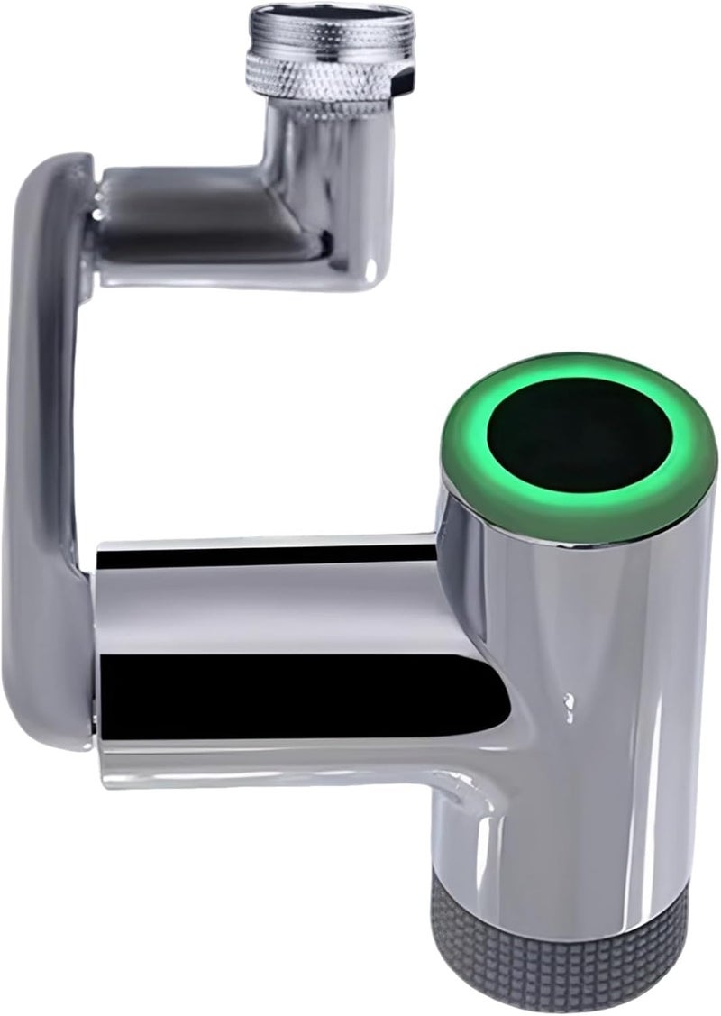 Bathroom Faucet Aerator with Temperature Display, Lighted Mechanical Arm, Faucet Extender, Long-Lasting Metal, Chrome Finish, Easy Install - Image 1