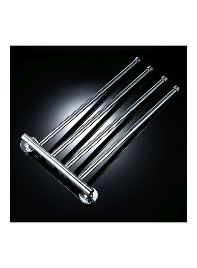 NIBEMINENT Wall-Mounted Swivel Towel Bar Silver 34x19.5.3.7cm - Image 4