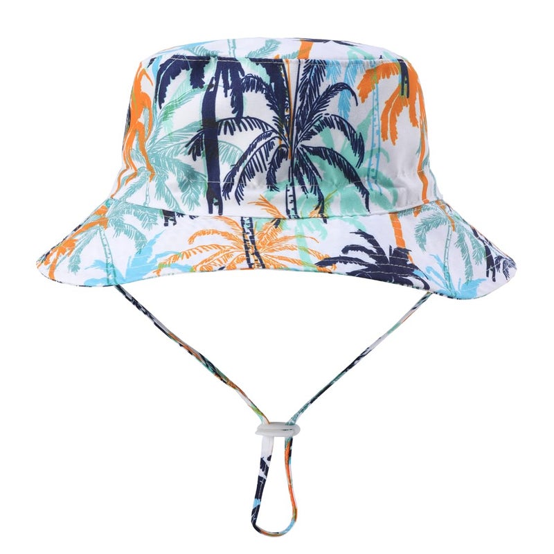 HDOBHIO Toddler and Baby Boys' 3-Piece Swimsuit Trunk Rashguard Set Sun Hat Swimwear Bathing Suit Sunsuit Swim Shirt Set Coconut Tree 2-3T - Image 4