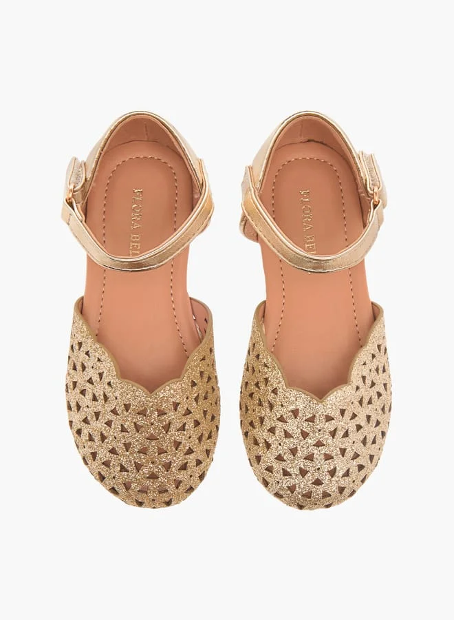 فلورا بيلا من شو إكسبرس حذاء باليرينا بناتي بتفاصيل مقصوصة وإغلاق بشريط لاصق