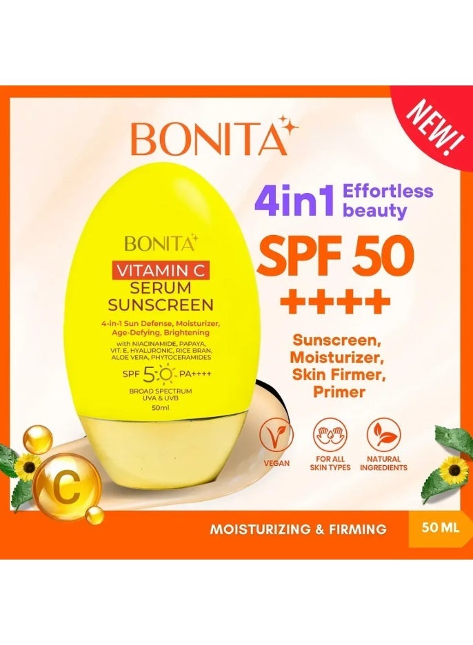 بونيتا سيروم بونيتا بفيتامين سي واقي من الشمس SPF50 PA++++ 50 مل - حماية من الأشعة فوق البنفسجية لتفتيح البشرة وإضفاء إشراقة متألقة - Image 1