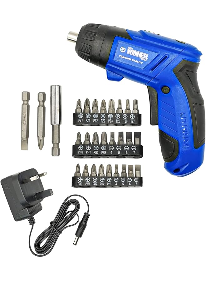 erorex 29 Piece Thecordless Electric Screwdriver Set With Tool Box Blue 3.6V Cordless Screwdriver 1300Mah - Image 1