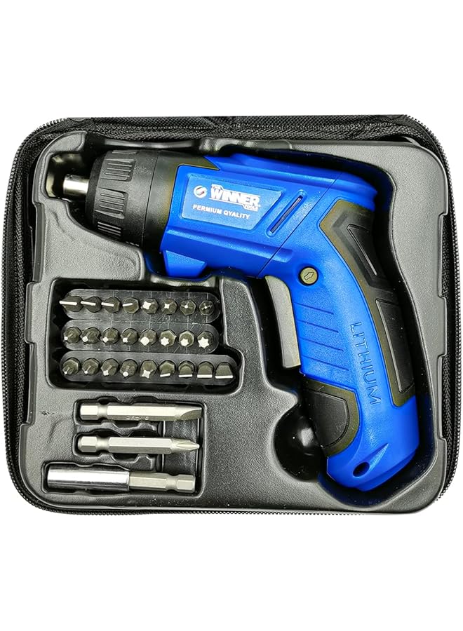 erorex 29 Piece Thecordless Electric Screwdriver Set With Tool Box Blue 3.6V Cordless Screwdriver 1300Mah - Image 4