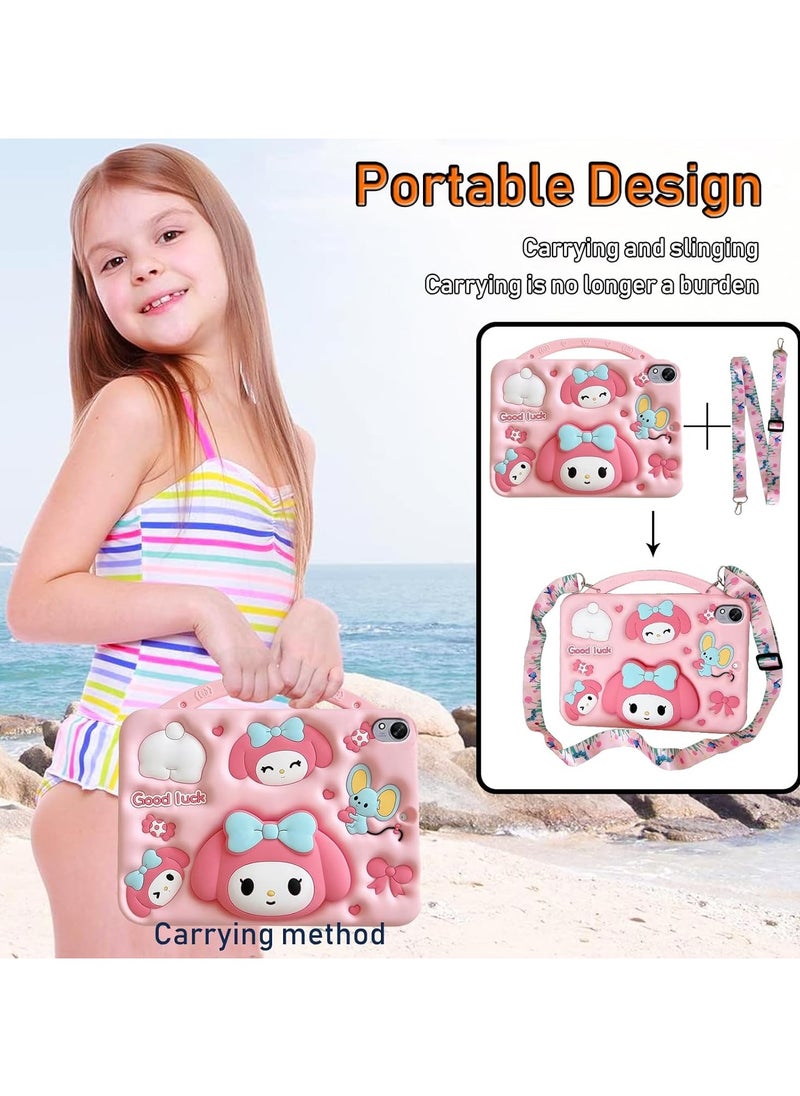 General The children's case is compatible with Huawei MatePad 11.5 S 2024, shockproof silicone cute cartoon melody set with handle bracket, shoulder strap  - Image 5