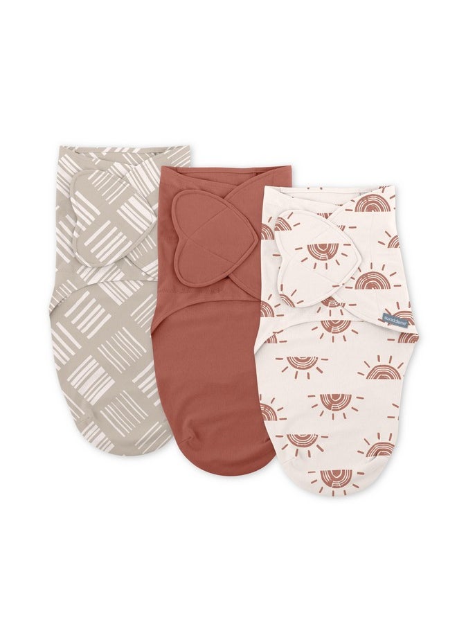 SwaddleMe - Swaddleme Monogram Collection Swaddle, 3-Pack, For Ages 0-3 Months - Rising Sun - Image 1