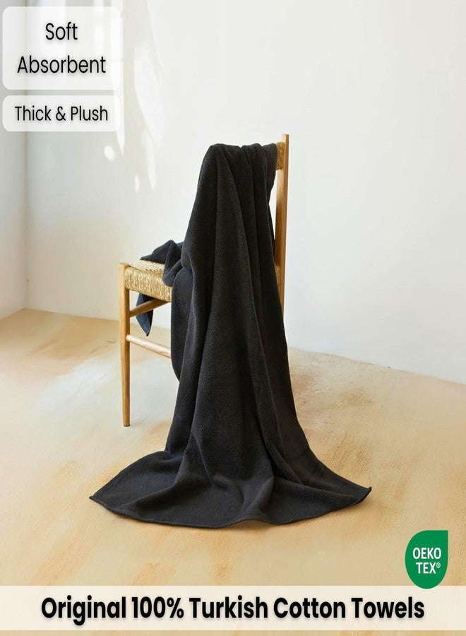 SALBAKOS Luxury 100% Turkish Cotton Bath Sheets 40x80 in Oversized Extra Large Bath Towels | Premium Hotel Quality Thick Soft Absorbent Turkish Towel for Spa Beach (Pack of 1, Black, Jumbo Bath Sheet) - Image 4