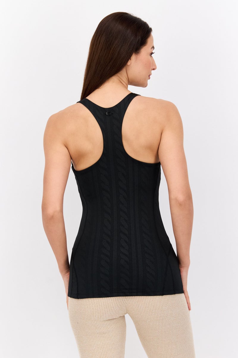 Tahari Sports Women Sportswear Fit Sleeveless Training Tank Top, Black  - Image 3