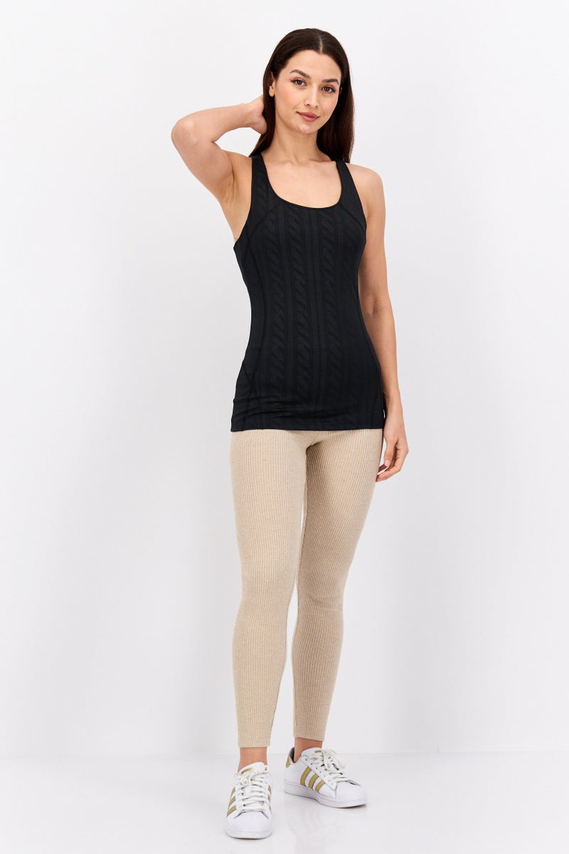 Tahari Sports Women Sportswear Fit Sleeveless Training Tank Top, Black  - Image 4