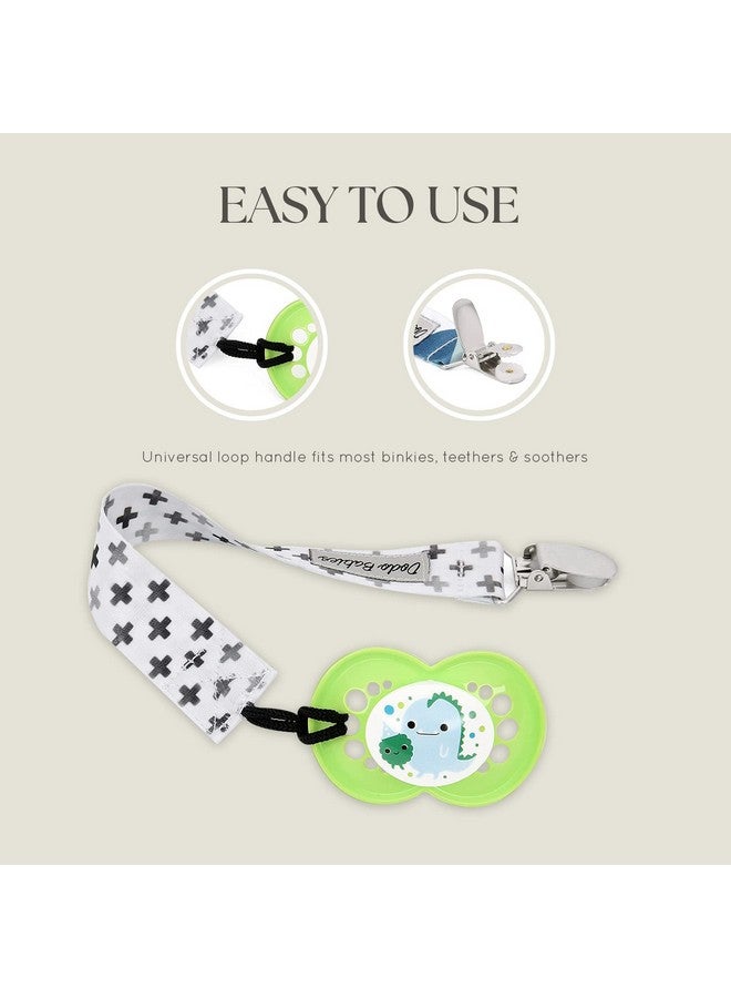 Dodo Babies Pacifier Clip Set - Four Clips Plus Binky Case - Universal Holder Fits Most Paci Brands, Teether Toys and Car Seats - Blue and Teal Prints for Girls or Boys - Image 4