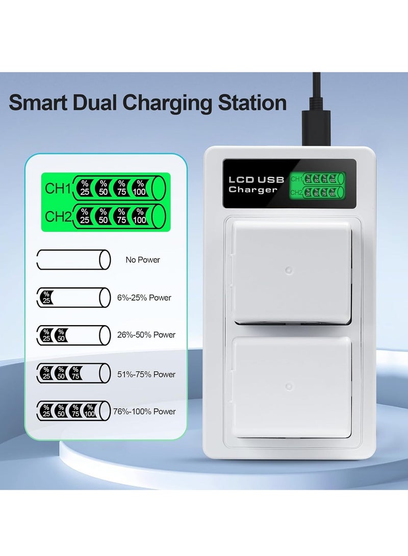 SOLARAE 2Pcs Batteries with LCD Dual Charger, Replacement Battery, for Use with Arlo Pro, Arlo Pro 2 Cameras, Includes USB-C Cable, Overheat Protection, Rechargeable Camera Battery with Charger Station - Image 3