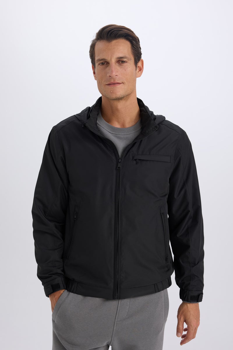 DeFacto Man Regular Fit Stand Collar Cotton Lined Zippered Waterproof Jacket  - Image 1
