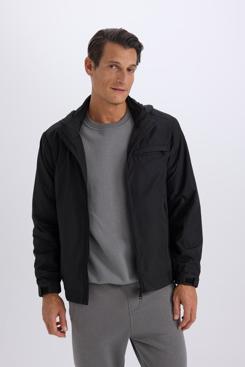 DeFacto Man Regular Fit Stand Collar Cotton Lined Zippered Waterproof Jacket  - Image 3