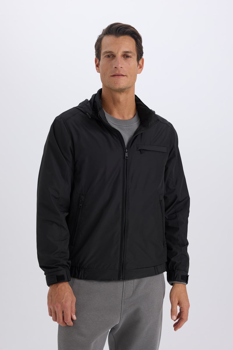 DeFacto Man Regular Fit Stand Collar Cotton Lined Zippered Waterproof Jacket  - Image 4
