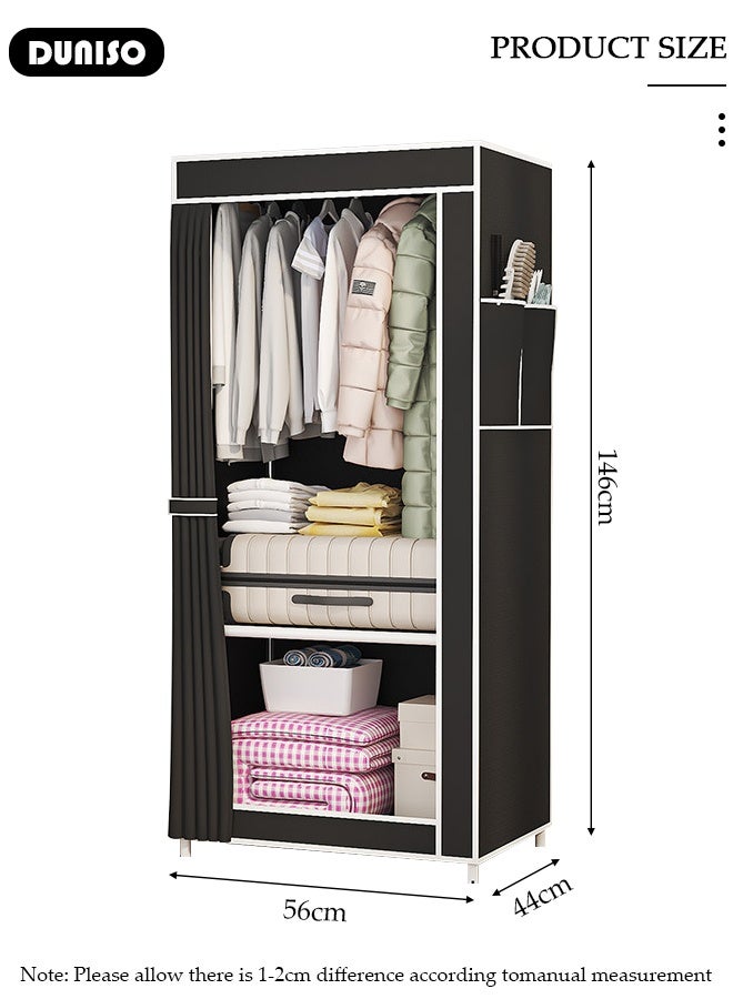 DUNISO Portable Closet Wardrobe,Dustproof Deisgn, Portable Closet Organizer with Non-woven Fabric Quick and Easy to Assemble Extra Strong and Durable for Hanging Clothes in Bedrooms and Apartments - Image 2