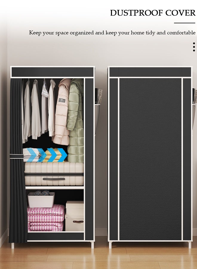 DUNISO Portable Closet Wardrobe,Dustproof Deisgn, Portable Closet Organizer with Non-woven Fabric Quick and Easy to Assemble Extra Strong and Durable for Hanging Clothes in Bedrooms and Apartments - Image 5