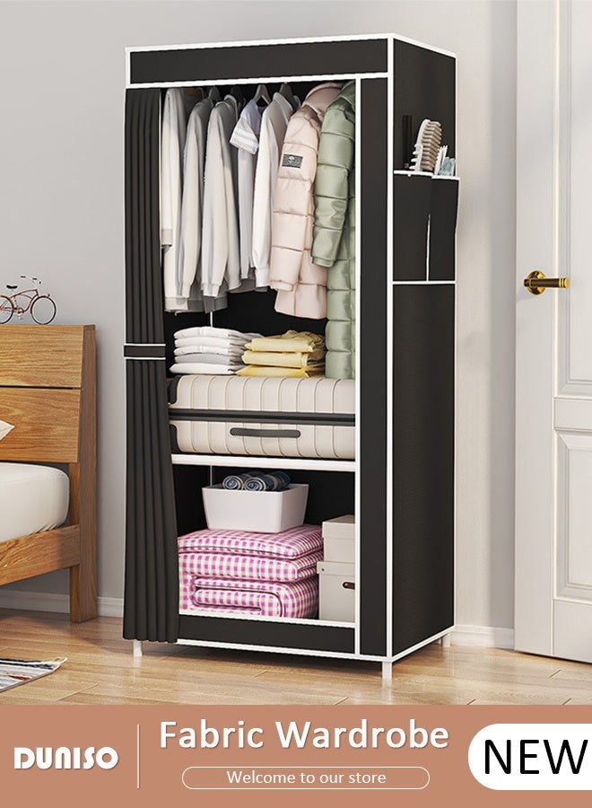 DUNISO Portable Closet Wardrobe,Dustproof Deisgn, Portable Closet Organizer with Non-woven Fabric Quick and Easy to Assemble Extra Strong and Durable for Hanging Clothes in Bedrooms and Apartments - Image 1