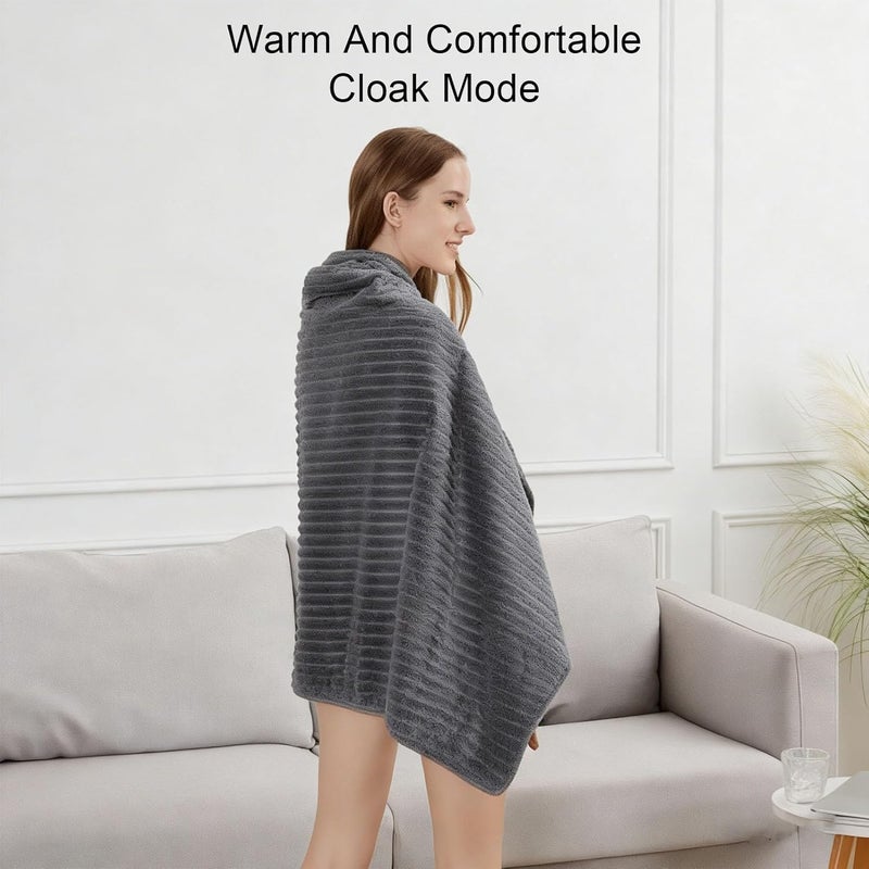Cordless Heated Shawl Generous Size Design Full Body Heating Experience Great Cordless Heating Technology Electric Poncho Wrap Blanket with USB Power Supply for Home,Office - Image 2