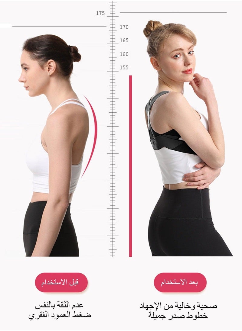 Hunchback Correction Belt, Posture Corrector for Women, Adjustable Breathable Back Straightener for Posture Hunchback Support and Providing Pain Relief from Neck, Shoulder, and Upper, M - Image 4