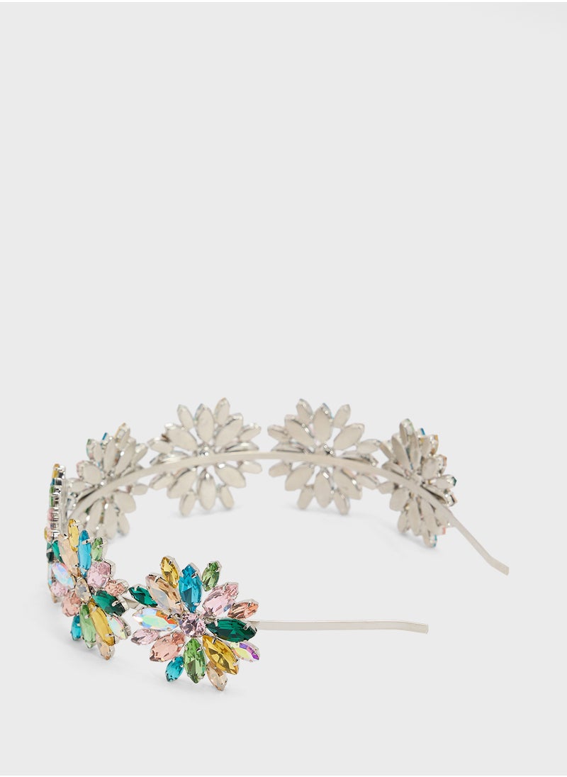 Ella Limited Edition Multicolor Jeweled Floral Headband  - Image 2