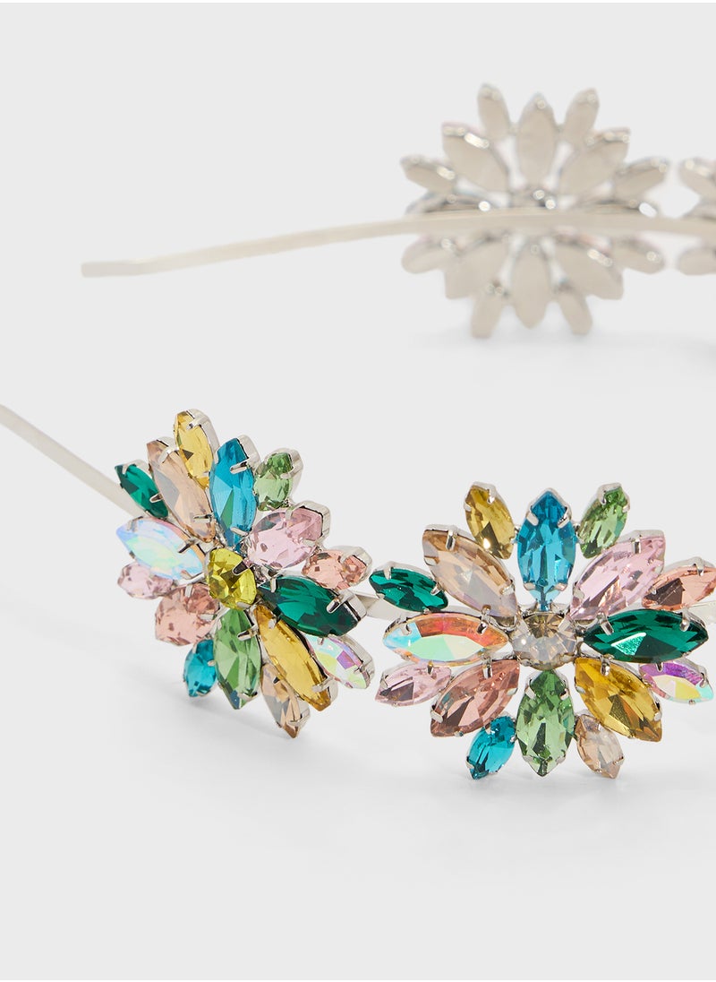 Ella Limited Edition Multicolor Jeweled Floral Headband  - Image 3