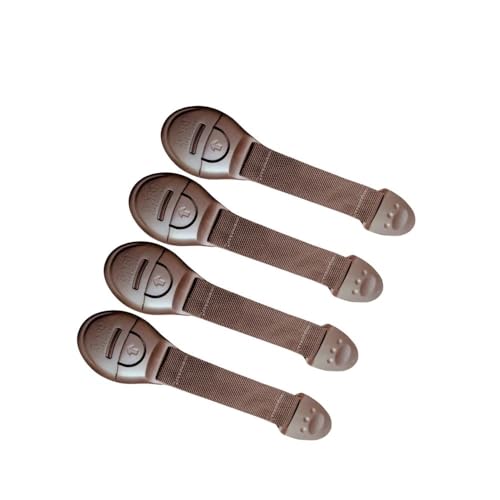 BabySafeHouse Safety Lock for Cabinet, Drawer, Fridge, Cupboard for Child & Infant Safety, Furniture Latch with 3M Adhesive (Pack of 4) (Brown) - Image 1