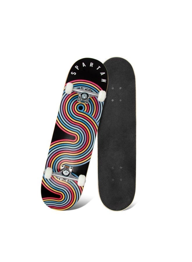 Spartan | Psyc Pro Skateboard 31" x 7.75" with 7 PLY Northeast Maple Wood Deck, 5" Heavy Duty Aluminium Trucks, 52MM x 32MM PU Cast Wheels, ABEC-7 Carbon Steel Bearings, 100kg Max Load | SP-1004BEC-7 Bearings | Supports 100KG | SP-1004 - Image 1