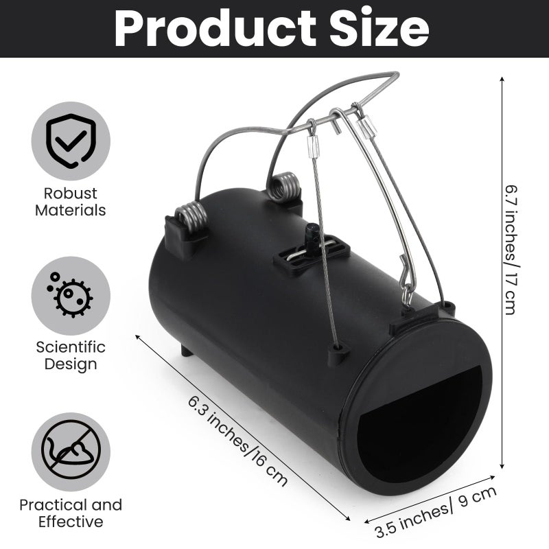 Qualirey 2 Pack Black Hole Gopher Trap 6.7 Inch Tunnel Mole Traps Gopher Killer Outdoor Vole Traps Rodent Rat Bait Stations Reusable for Lawn Yard Garden - Image 2