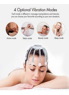 Generic Rechargeable Electric Scalp Massager Hair Stimulator Therapeutic Head Scratcher Stress Reliever Head Scalp Massager Octopus Style  - Image 2
