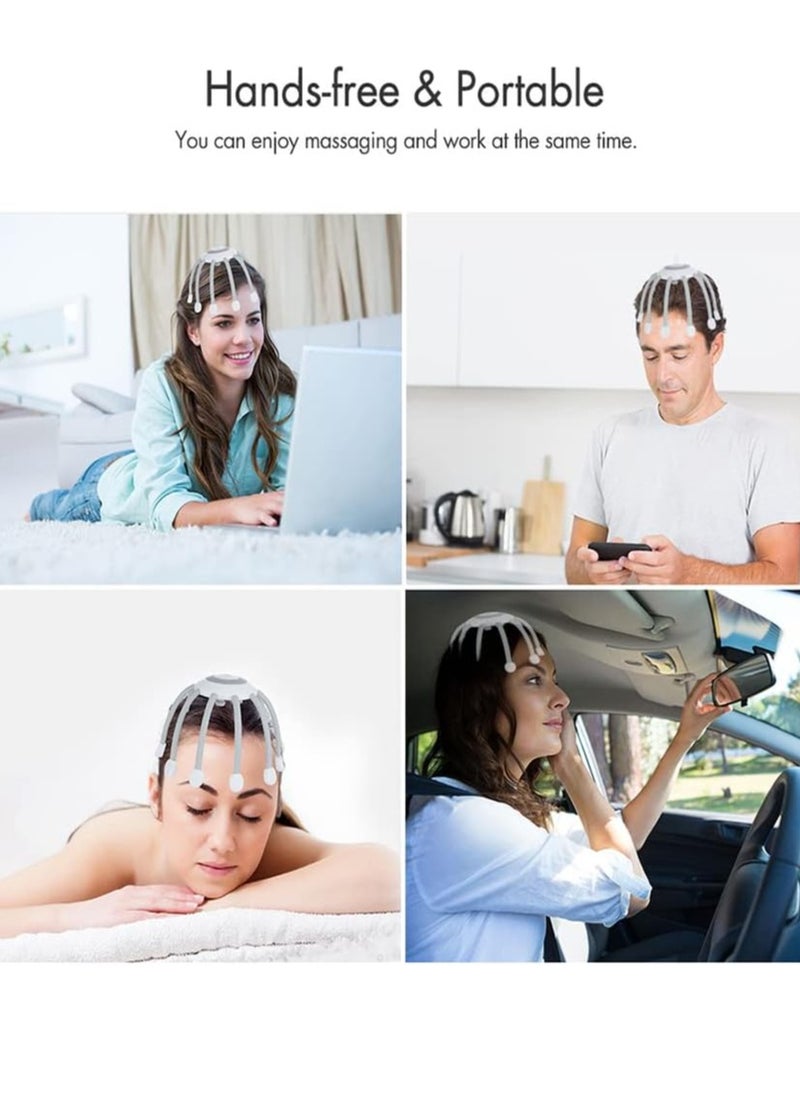 Generic Rechargeable Electric Scalp Massager Hair Stimulator Therapeutic Head Scratcher Stress Reliever Head Scalp Massager Octopus Style  - Image 3