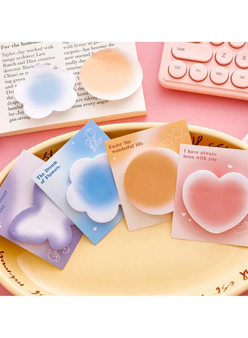 Inspirational Shaped Sticky Notes – 4-Piece Set with Heart, Flower, Circle & Butterfly Designs - Image 4