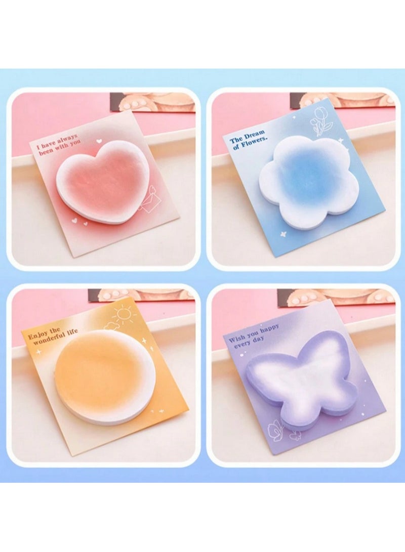 Inspirational Shaped Sticky Notes – 4-Piece Set with Heart, Flower, Circle & Butterfly Designs - Image 5