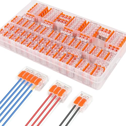 Serplex® 60PCS Cable Connectors Set with 2-Slot/3-Slot/5-Slot Configurations, Lever Nut Assortment Splicing Connector Kit Electrical Connectors DIY Compact Splicing Wire Connectors for AWG 24-12 - Image 1