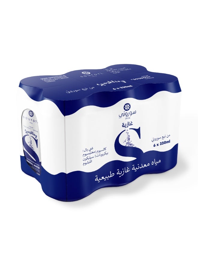souroti مياه سوروتي الفوارة 330 مل × 6 - Image 1