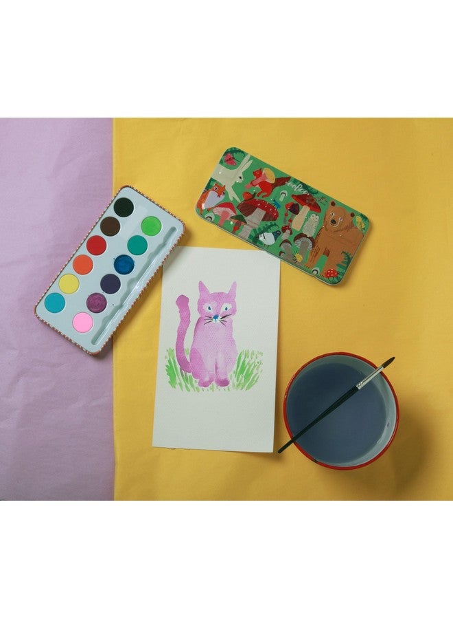 eeBoo: مجموعة ألوان مائية/12 لون، تشمل فرشاة طلاء، تأتي في علبة محمولة، سهلة الإغلاق، مثالية للرسم بالألوان المائية، والحرف اليدوية مع الألوان وأعمال فنية أخرى - Image 4