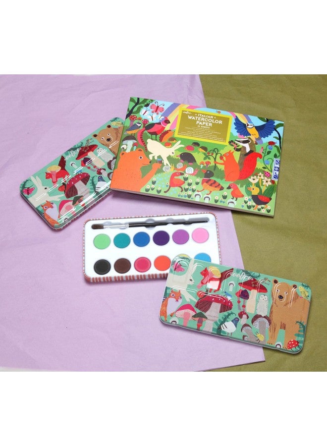 eeBoo: مجموعة ألوان مائية/12 لون، تشمل فرشاة طلاء، تأتي في علبة محمولة، سهلة الإغلاق، مثالية للرسم بالألوان المائية، والحرف اليدوية مع الألوان وأعمال فنية أخرى - Image 5