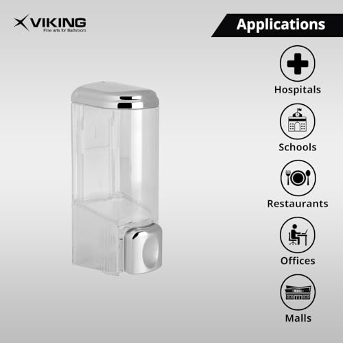 Viking ABS Lotion (Liquid) Dispenser Wall Mounted - Elegant 200ml Liquid Capacity, Transparent Finish - Lockable Design,Bathroom and Kitchen Essential - Image 4
